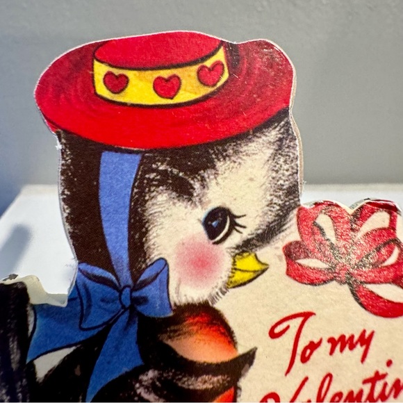 wooden stand-up decoration for Valentine's Day. features vintage style art - Picture 2 of 7